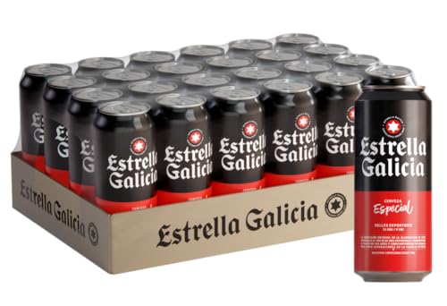 ESTRELLA GALICIA Especial Internationales Premium Lager Dosenbier, Helles Lager Bier Original aus Spanien, EINWEG (24 x 0.33 L) von Estrella Galicia