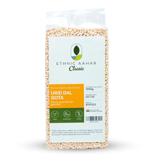 Ethnic Aahar Urad Dal Bohnen, geschält, weiß, 1000 g von Ethnic Aahar