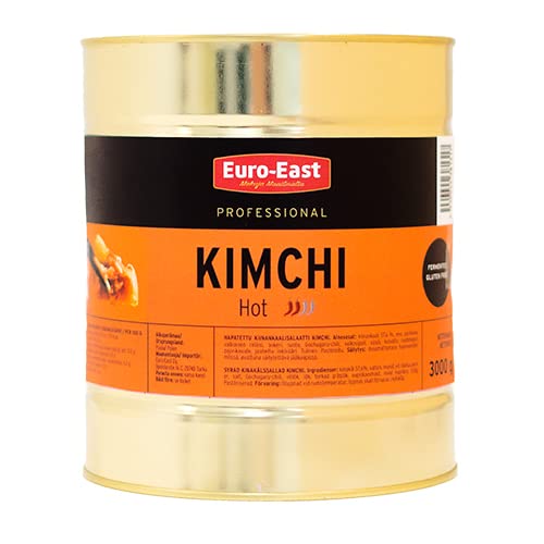 Euro-East Kimchi, Koreanisch Vegan und Glutenfrei eingelegter Chinakohl im koreanischen Stil, leicht Schärfe für europäischen Geschmack, Groß 1er pack (1x3000g) von Euro-East