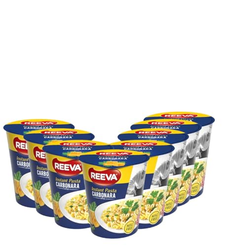 Reeva Pasta Snack Carbonara 70g x 8 | In nur 5 Minuten fertig – Einfach heißes Wasser hinzufügen von Euro-East