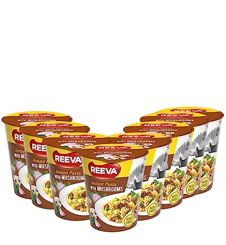 Reeva Pasta Snack Champignon 70g x 8 | Instantnudeln mit Pilzgeschmack | In nur 5 Minuten fertig – Einfach heißes Wasser hinzufügen von Euro-East