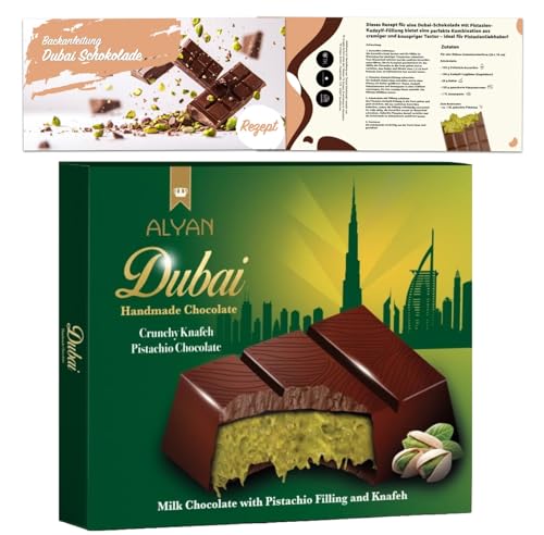 3er Set Dubai Schokolade mit 1x 100 Gramm Tafel+ 1x Backform + 1x Backanleitung - Probieren -Selbst Backen - Geschenke Weihnachten für Männer & Frauen von Everhomely