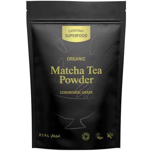 Bio-Matcha-Teepulver, zeremonielle Qualität, 200 g, reines Matcha-Pulver, organisches Superfood, Matcha-Grüntee-Pulver, zeremonieller Qualität, aus Matcha, biologisch, zeremoniellen Blättern (200 g) von Everyday Superfood