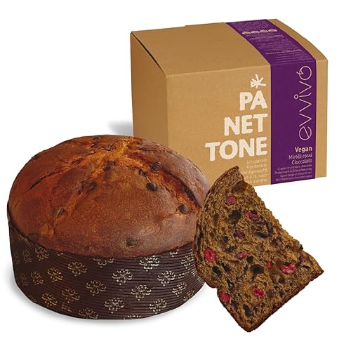 Handgemachter Bio Panettone vegan - mit Cranberry und Schoko - 500 g von Evvivo