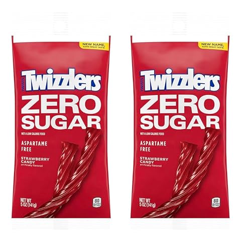 Sugar Free Strawberry Twizzler Twists Lakritz – 142 ml mit Exit 28 Bargains Aufkleber – insgesamt 284 ml Zero-Zucker-klassische Twists – Aspartamfrei von Exit 28 Bargains