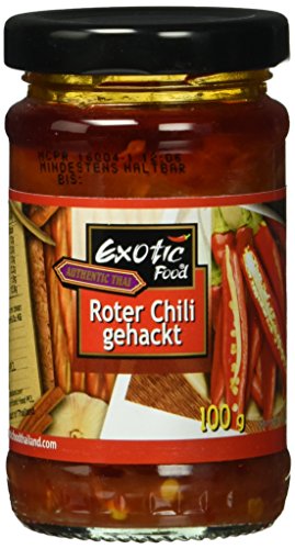 Exotic Food Chili, gehackt, rot, in Sojabohnenöl, 6er Pack (6 x 100 g) von Exotic Food