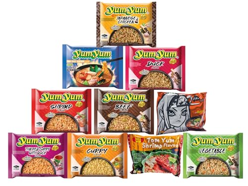 30 Stück Yum Yum Instant Nudelnsuppe Mischung / 10 Sorten - Thailändische Instant Nudeln aus 10 verschiedenen Geschmacksrichtungen von ExoticGoods CHS