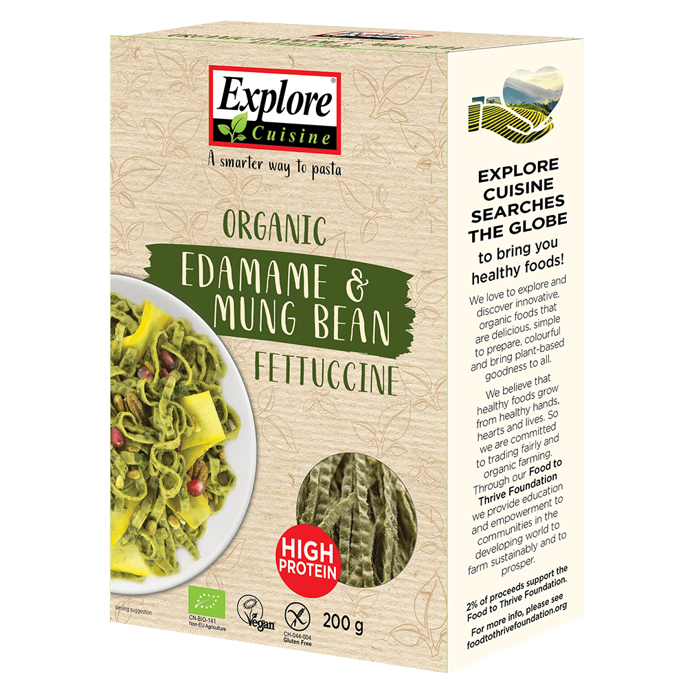 Bio Fettuccine aus Edamame & Mungbohnen von Explore Cuisine