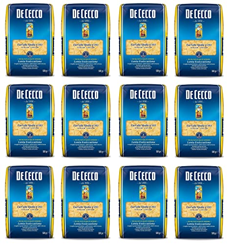 12x De Cecco Farfalle Medie n°193 Hartweizengrieß Pasta 500g von F.lli De Cecco