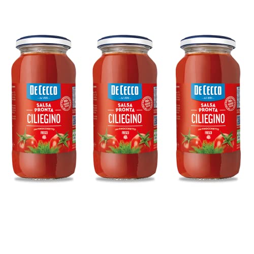 3x De Cecco Salsa Pronta Ciliegino con Finocchietto Fresco Tomatensauce Fertigsauce mit Frischem Fenchel 300g von F.lli De Cecco