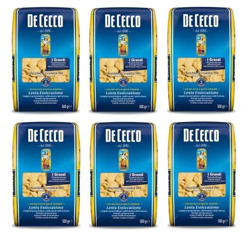 6x De Cecco Orecchiette Grandi n°190 Hartweizengrieß Pasta 500g von F.lli De Cecco