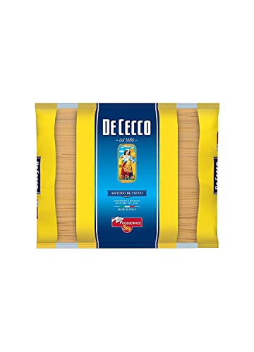 De Cecco Spaghettoni n°412 Pasta di Semola di Grano Duro Hartweizengrieß Pasta 100% Italienische Pasta Längliche Pasta Packung mit 3Kg von F.lli De Cecco