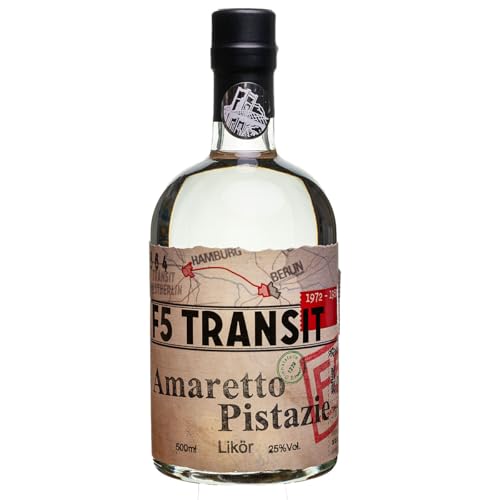 Amaretto-Pistazie Likör 0.5l (25%Vol) No. 5564 - F5 Transit | Amaretto Pistazie | 500ml Flasche | harmonische Kombination aus dem klassischen Geschmack von Amaretto und dem feinen Aroma von Pistazien. von F5