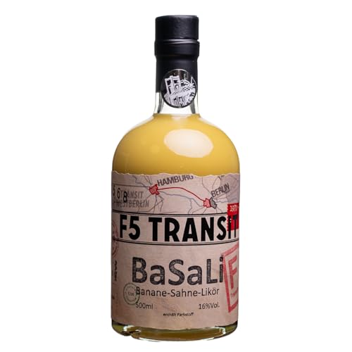 Banane-Sahne Likör (BaSaLi) 0.5l (16% Vol) No. 5568 - F5 Transit - Cremig-fruchtiger Bananenlikör - mit Sahne verfeinert - intensiver Bananengeschmack von F5