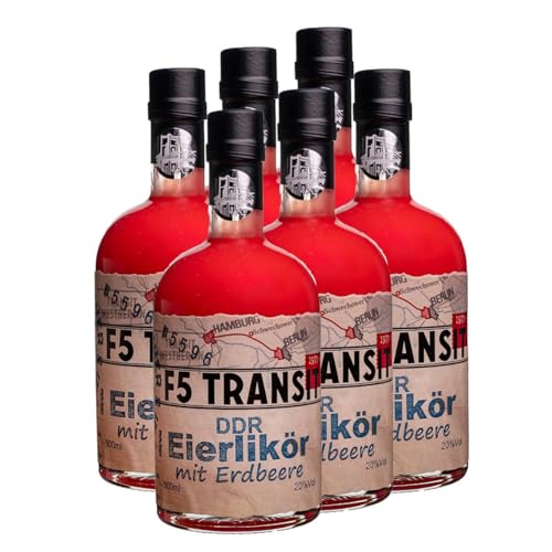 DDR Eierlikör ERDBEERE 6x0.5l (20% Vol) No. 5596 - DDR Edition | F5 Transit | Eierlikör nach DDR-Rezept - Ration | F5 Festival von F5