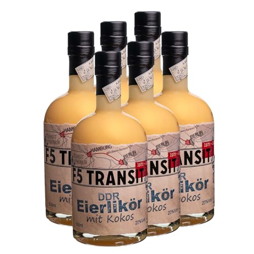 DDR Eierlikör mit Kokos 6 x 0.5l (20% Vol) No. 5591 - DDR Edition | F5 Transit | Eierlikör nach DDR-Rezept - Ration von F5