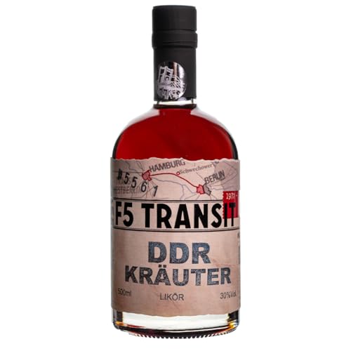 DDR Kräuterlikör 0.5l (30% Vol) No. 5561 | Kräuterschnaps aus Mecklenburg-Vorpommern | F5-Transit | F5 Festival (DDR-Edition) von F5