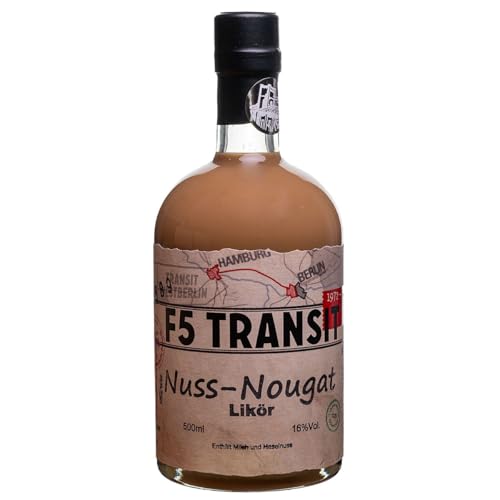 Nuss-Nougat Likör (sahnig, cremig) 0.5l (16% Vol) No. 5589 - F5 Transit - Im Geschmack wie Nuss Nougat Creme mit einem Hauch Sahne - Cremelikör von F5