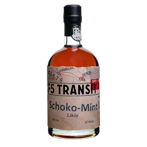 Schoko-Minze Likör 0.5l (30% Vol) No. 5578 - F5 Transit | Meisterhafte Spirituose aus feinster Schokolade und erfrischender Minze von F5