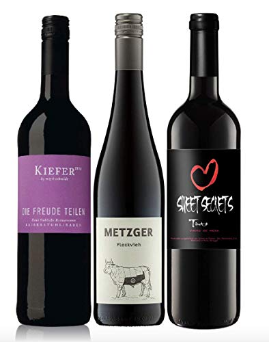 3er Probierpaket Rotwein lieblich zum Kennenlernen | 3 x 0,75l von FABELHAFTE GESCHENKE