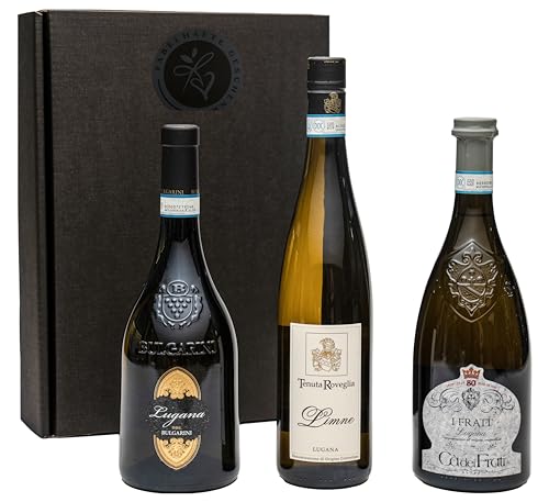 Geschenkset Lugana | 3 hochwertige italienische Weißweine aus Venetien in Geschenkverpackung | 3 x 0,75l | trocken | Präsent für Weingenießer von FABELHAFTE GESCHENKE