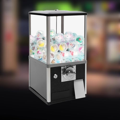 Kaugummiautomat, großer Kapselautomat für Unternehmen, kommerzieller Kaugummiautomat für 1,77–1,97 Zoll große Gadgets, perfekt für Spieleläden,Black von FANYING