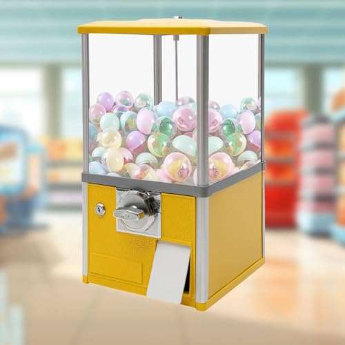 Kaugummiautomat, großer Kapselautomat für Unternehmen, kommerzieller Kaugummiautomat für 1,77–1,97 Zoll große Gadgets, perfekt für Spieleläden,Yellow von FANYING