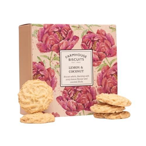 Farmhouse® Zitrone und Kokosnuss-Kekse in Geschenkbox, englische Kekse, 250 g, Dose mit Zitronen- und Kokosnuss-Kekse von FARMHOUSE BISCUITS