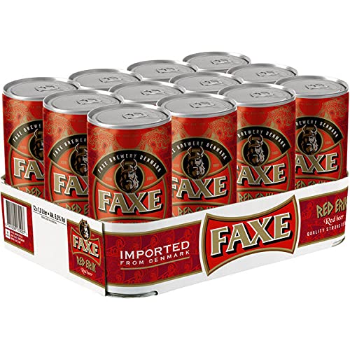 12 Dosen Faxe Red Erik a 1 Liter 6,5% vol. Dänisches Bier inklusive EINWEG Pfand Eric von FAXE