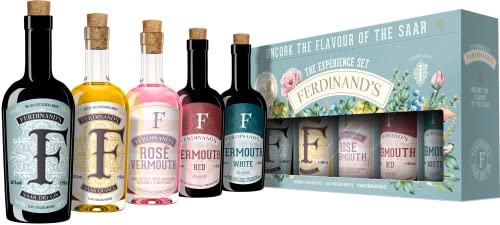 Ferdinand’s Experience Set | 5 x 50ml | Bunte Vielfalt des Ferdinand's Sortiments | Set mit Gin und Wermut | Mit Botanicals aus der Saar Region von FERDINAND'S