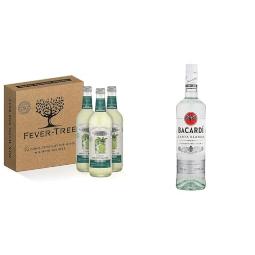 Fever-Tree Classic Mojito Mixer 3 x 500ml mit BACARDÍ Carta Blanca White Rum 37,5% Vol., 70 cl/700 ml von FEVER-TREE