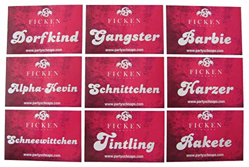 Ficken Likör - 9 verschiedene Aufkleber mit Sprüchen - Mix von FICKEN Liquors