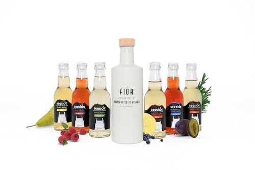 GIN FIOR Geschenkset - Premium Gin aus Österreich mit 6 Flaschen Tonic Water, Handgefertigte Flasche - Ideal für Tastings, Geschenke, Partys, Dates von FIOR