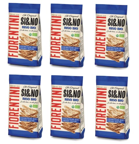 6x Fiorentini SI&NO Mini Gallette di Riso con Sale Marino BIO Mini-Reiskuchen mit Meersalz aus Biologischem Anbau 100g Knuspriger Snack Glutenfrei von FIORENTINI