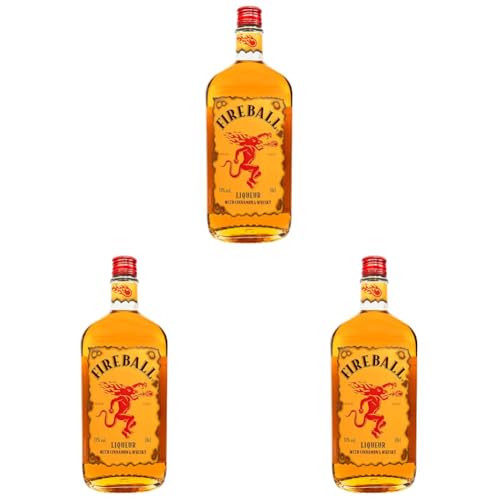 Fireball Likör Blended With Cinnamon & Whisky (1 x 0,7 l) (Packung mit 3) von FIREBALL