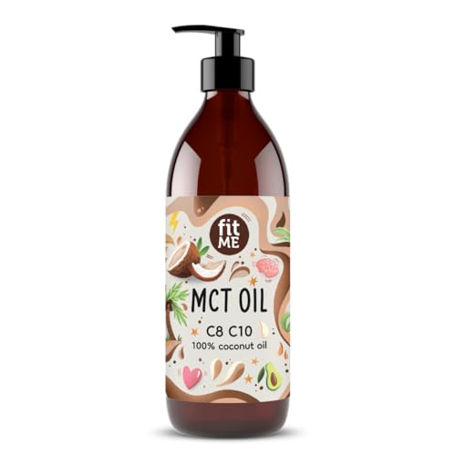 MCT Öl auf Kokosölbasis 500 ml - MCT Oil mit 65% Caprylsäure (C8) und 45% Caprinsäure (C10) Fettsäuren - Geschmacksneutral von FIT ME