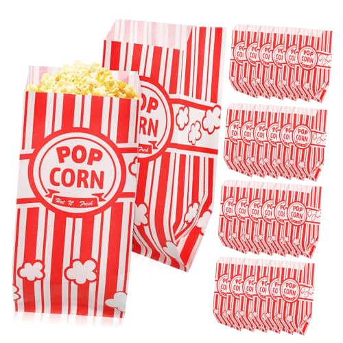 FIXOSHEE 100 Stk Lebensmittel Papiertüte Popcorn-papiertüten Gebäckbeutel Popcorntüten Für Die Popcornmaschine Popcorn-tasche Taschen Behandeln Popcorntüten Für Partys Kekstüten Karton von FIXOSHEE