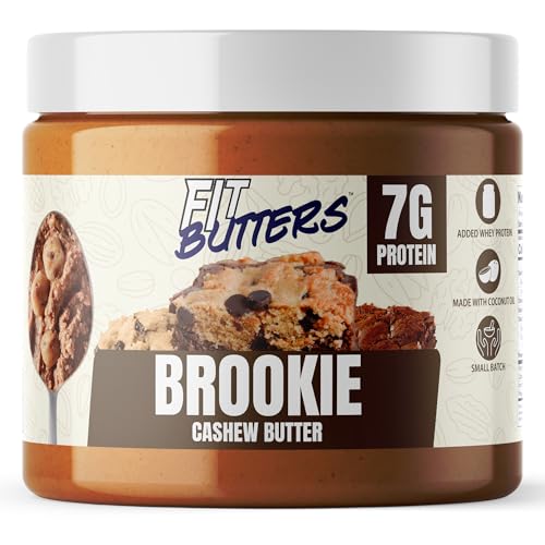 FIt Butters Proteinreiche Nussbutter und Protein-Cashew-Butter, legendärer Low-Carb-Aufstrich mit zusätzlichem Protein (Brookie) von FIt Butters