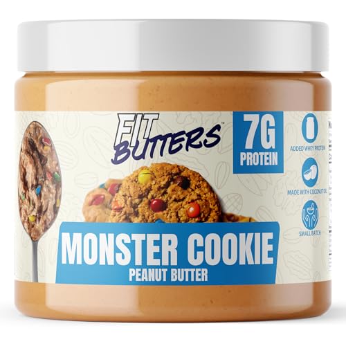 High Protein Nut Butter, Fit Butters Legendary Low Carb Spread mit Whey Protein Isolat (Monster Cookie Peanut Butter) von FIt Butters