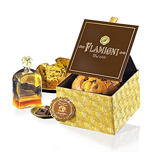 FLAMIGNI, Artisan Rhum Panettone mit extra dunklen Schokodrops, Sultaninen Rosinen in karibischem Rhum mazeriert, ohne kandierte Zitrusfrüchte, Kostbares Geschenkpaket zu Weihnachten, 1kg von FLAMIGNI