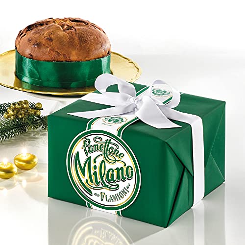 FLAMIGNI, Traditioneller Panettone Low Home aus Milan Klassiker mit kandierten Orangen, Cedri, Sultaninen Rosinen und Natürlichem Vanillearoma, Paket mit Schleife ideales Kuchen als Geschenke, 1Kg von FLAMIGNI