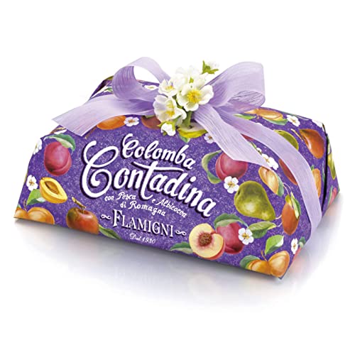 FLAMIGNI Oster Colomba Contadina 1 kg, mit Romagna Früchten, Handwerklich Süß, mit Exquisiten Halbkandierten Stücken von Birne, Pfirsich, Apfel und Aprikose, ohne Kandierung, Made in Italy von FLAMIGNI