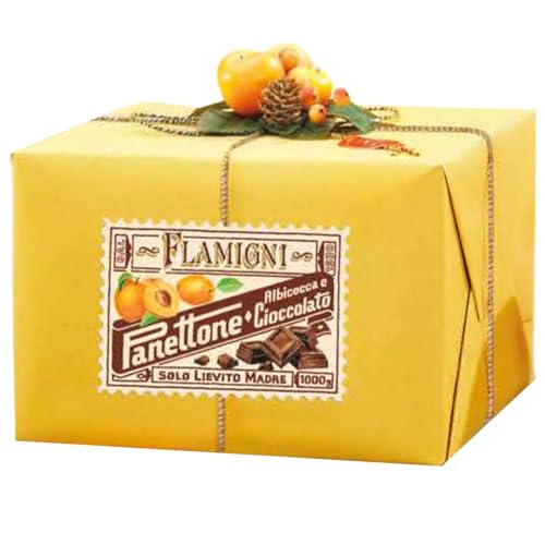 Panettone Flamigni Panettone Aprikose und Schokolade, rustikale Box mit 1 kg von FLAMIGNI