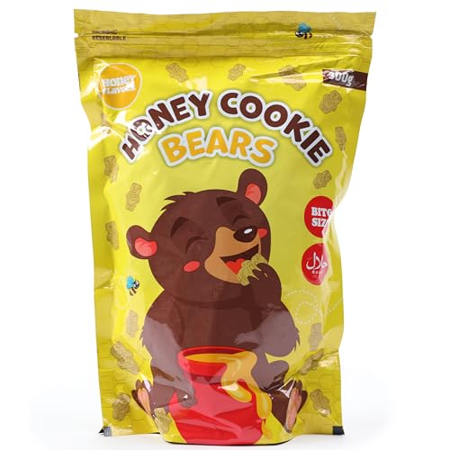 Becky's Honey Cookie Bears 300g, Leckere Honigbutterkekse für Unterwegs mit wiederverschließbarer Packung, idealer Snack für Schulpausen, Süßigkeit für Kinder mit Honiggeschmack von FLAMINGO ON THE BEACH