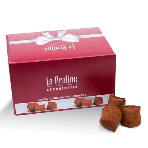 La Praline Chocolate Truffles Geschenkbox gefüllt mit Fancy Trüffelkonfekt mit Kakaopuder, 200g Trüffel-Pralinen aus Schweden mit edler Verpackung zum Verschenken von FLAMINGO ON THE BEACH