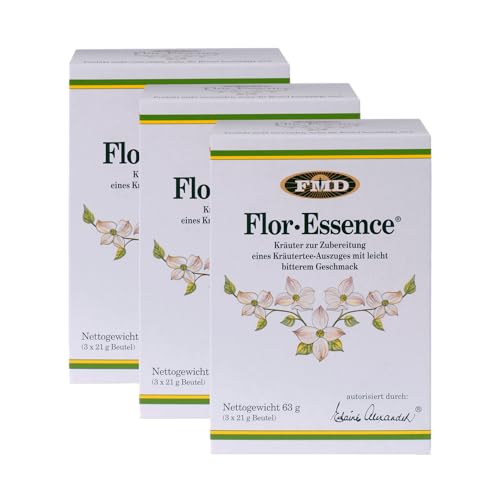 Flor Essence Kräutermischung - Staffelpreis 3 Packungen, Traditioneller Kräutertee aus Kanada, 8 Kräuter Essence mit Brunnenkresse, Klettenwurzel & Ulmenrinde, Tee Kur zur Förderung des Wohlbefindens von FLOR ESSENCE