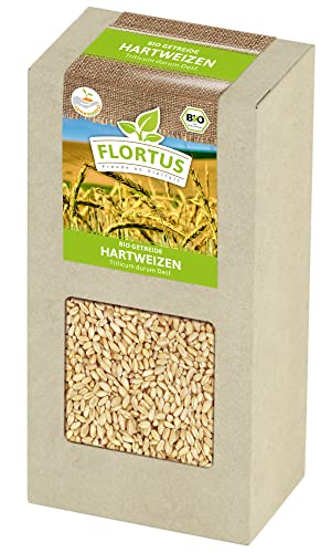 FLORTUS BIO Hartweizen Getreide Samen 200g | Weizen zur Herstellung von Weizenkleie Nudeln Couscous Smoothie Katzengras & Microgreens | Sprossen Samen von FLORTUS Freude an Vielfalt