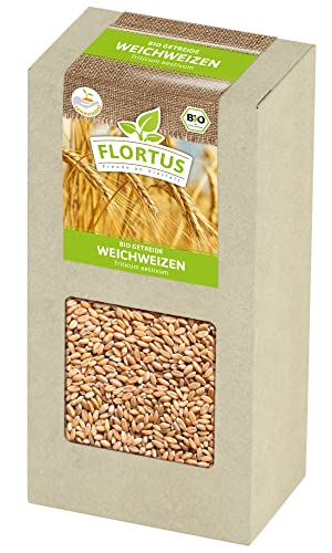 FLORTUS BIO Weichweizen Getreide Samen 200g | Ertragreicher Weizen zur Herstellung von Mehl Weizenkleie Katzengras & Microgreens | Sprossen Samen von FLORTUS Freude an Vielfalt