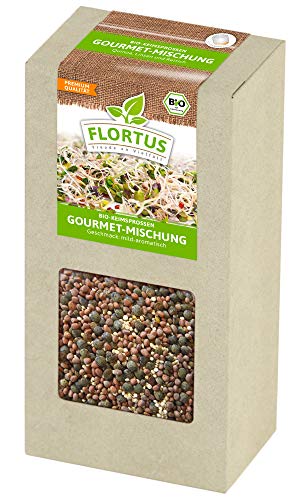 FLORTUS BIO Keimsprossen Gourmet-Mischung (Quinoa, Linsen und Rettich) (200 g) | Gesunde & leckere Keimsprossen | Sprossensaat | Keimsprossen | Keimsaaten von FLORTUS Freude an Vielfalt