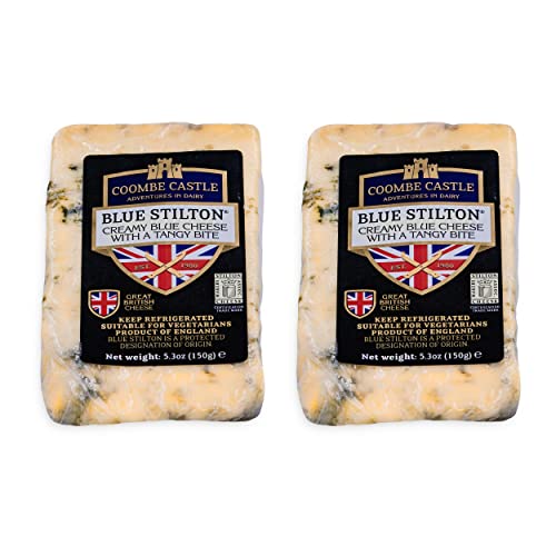 Food-United BLUE STILTON CHEESE Blauschimmelkäse PDO 2x 150g Blaukäse von Coombe-Castle passt zu Port-Wein Chutney Birnen Feigen-Senf Pilzen u. Walnüssen von FOOD-UNITED